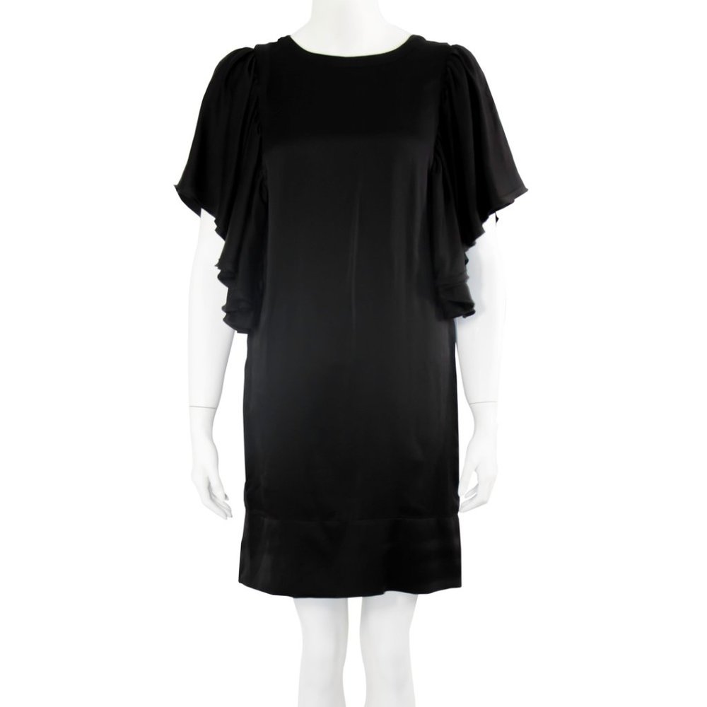 LBD Black Dress Bat Wing Sleeve Small New w Tag 200$